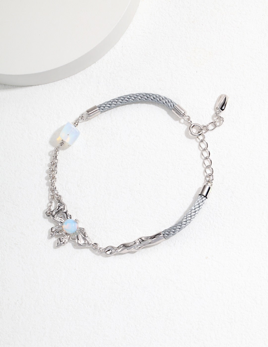 BOW OPAL HAND BRAIDED ROPE BRACELET