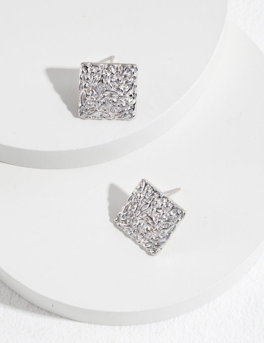 STERLING SILVER SQUARE EARRINGS