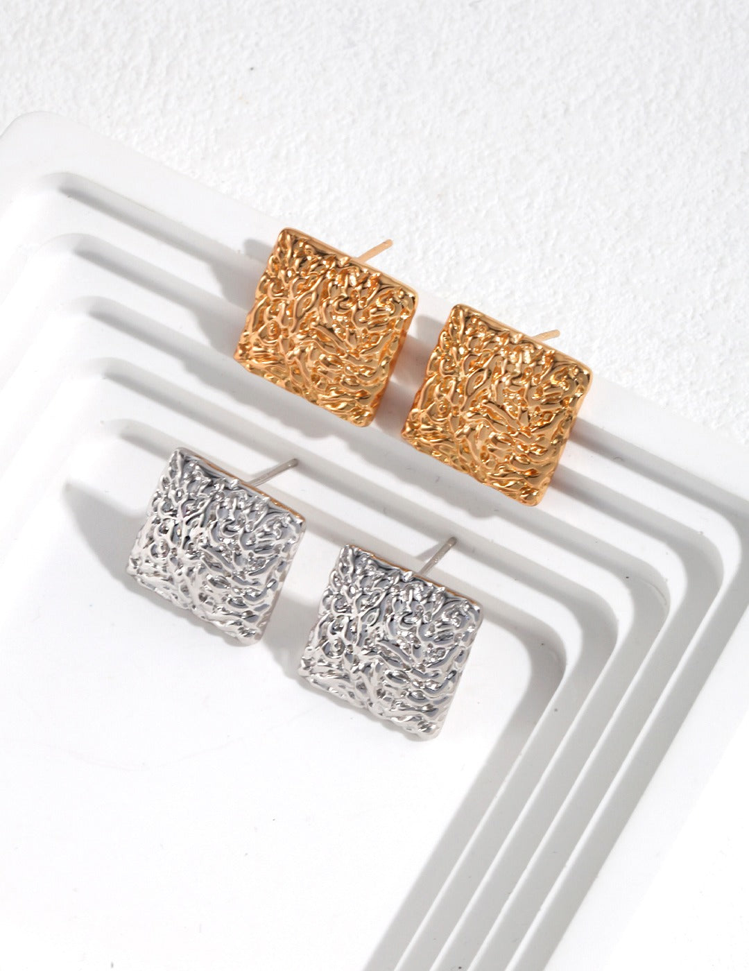 STERLING SILVER SQUARE EARRINGS