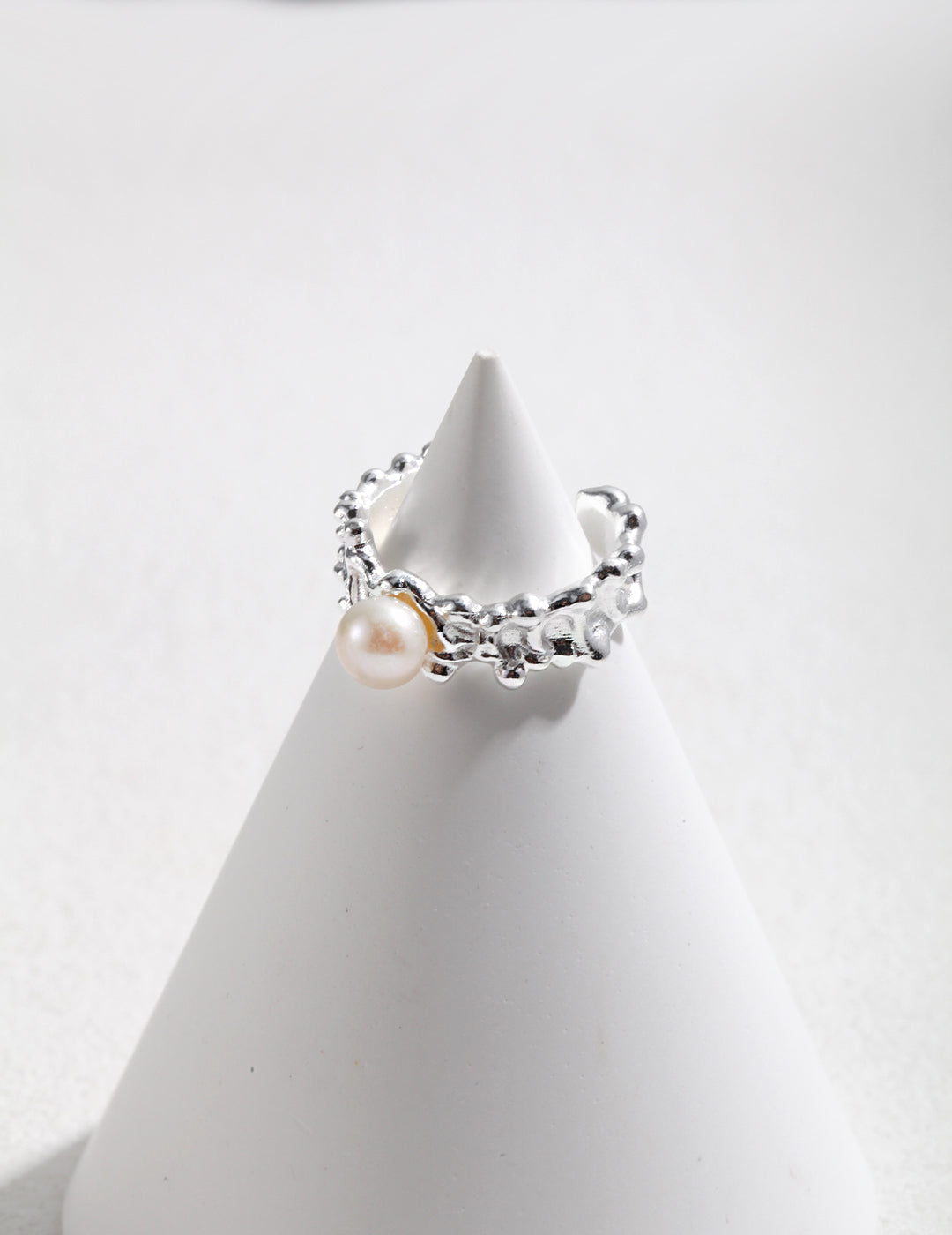 WAVE ELEMENT SERIES STERLING SILVER PEARL RING