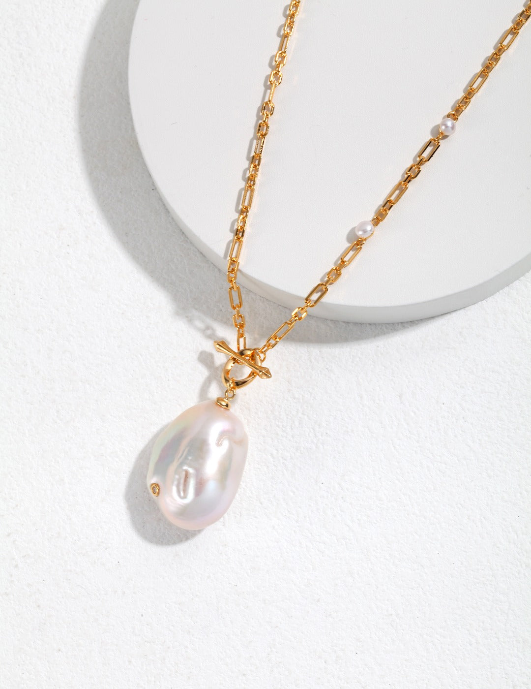 STERLING SILVER BAROQUE PEARL LONG NECKLACE