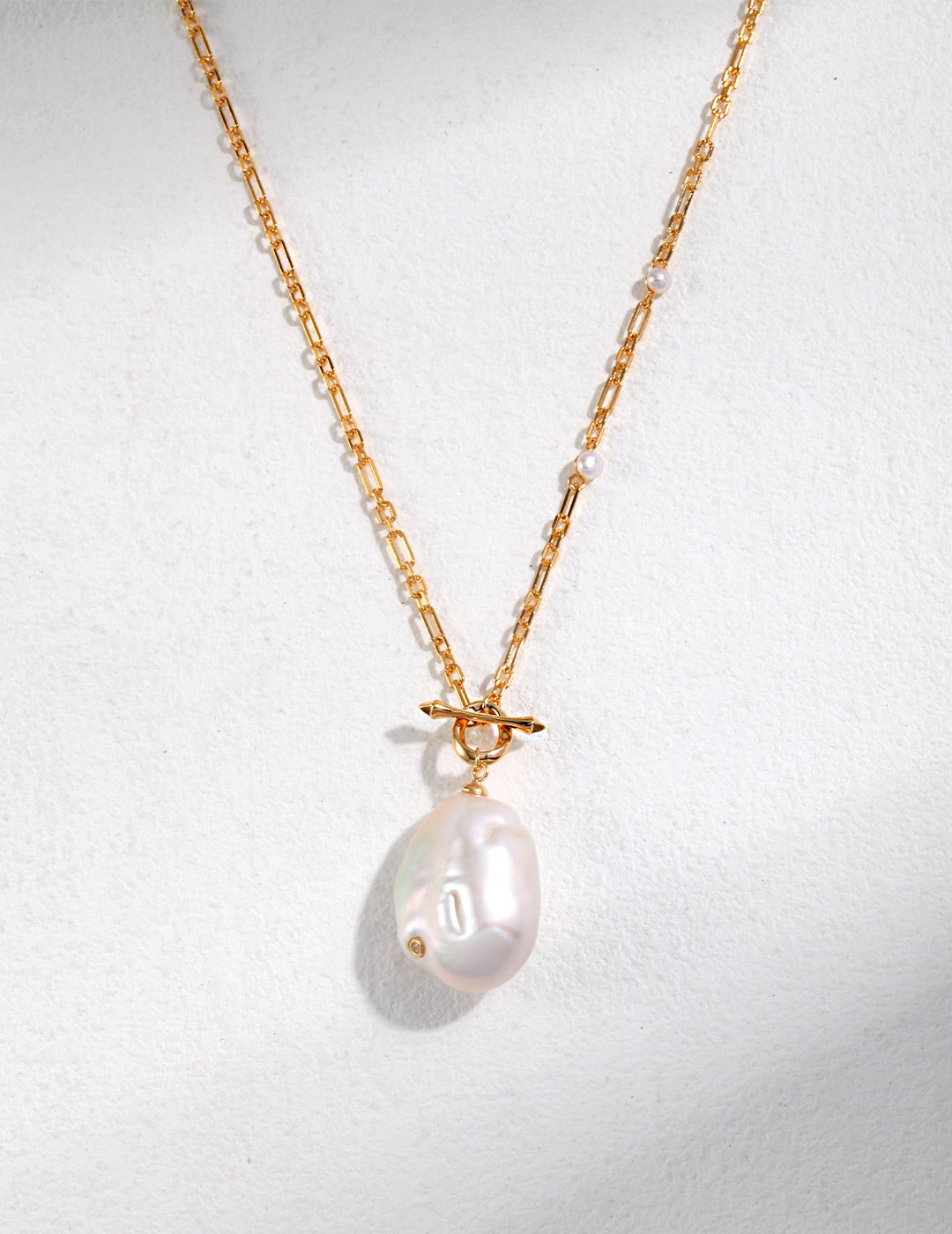 STERLING SILVER BAROQUE PEARL LONG NECKLACE