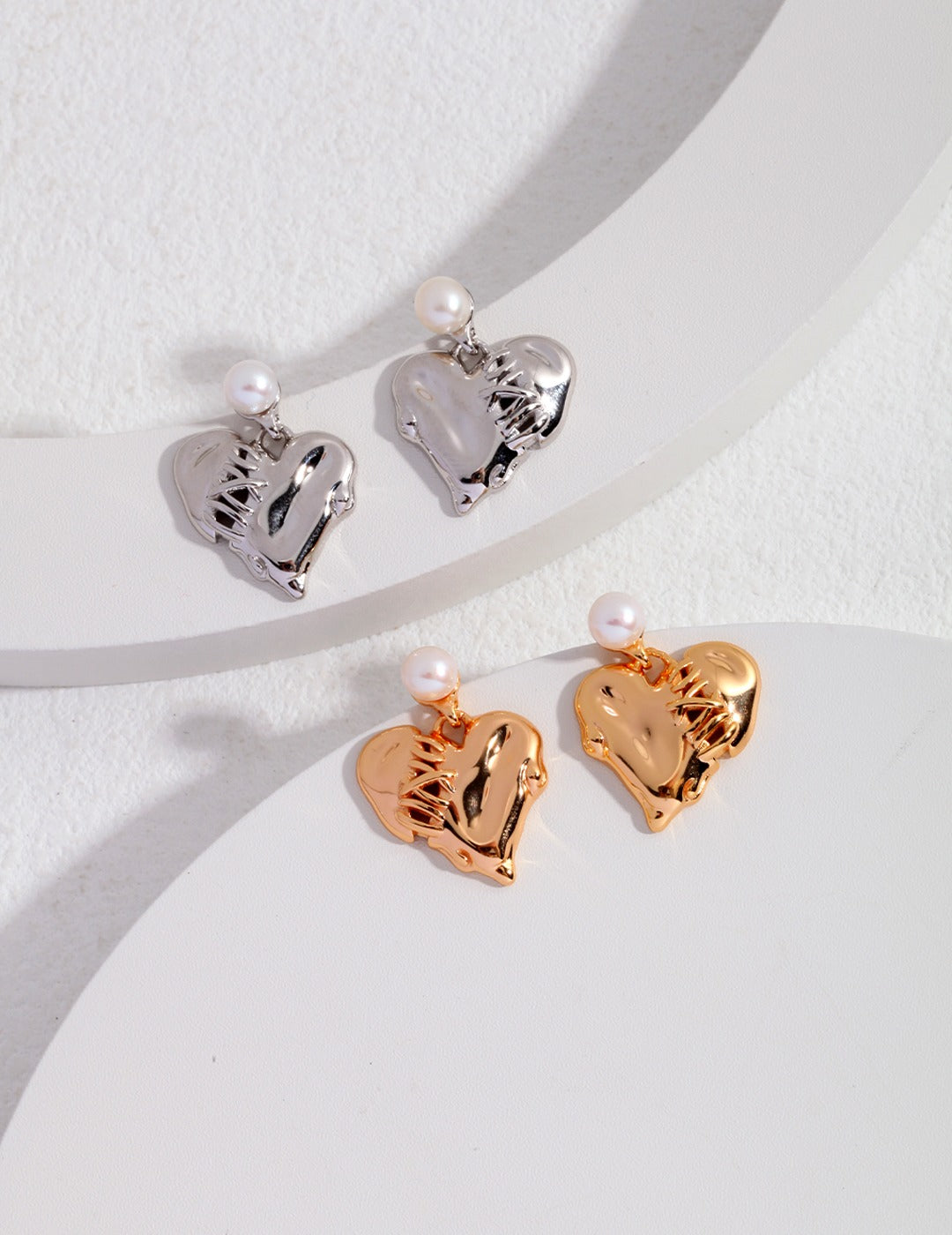 LOVE STITCHES SERIES STERLING SILVER HEART EARRINGS