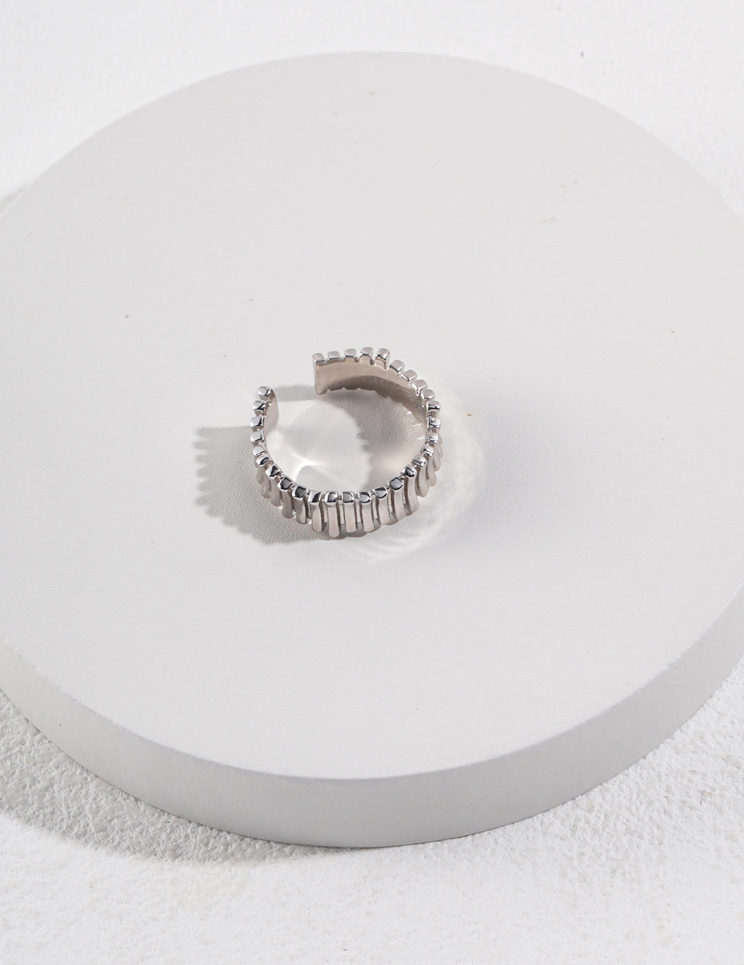 STERLING SILVER GEAR OPEN RING