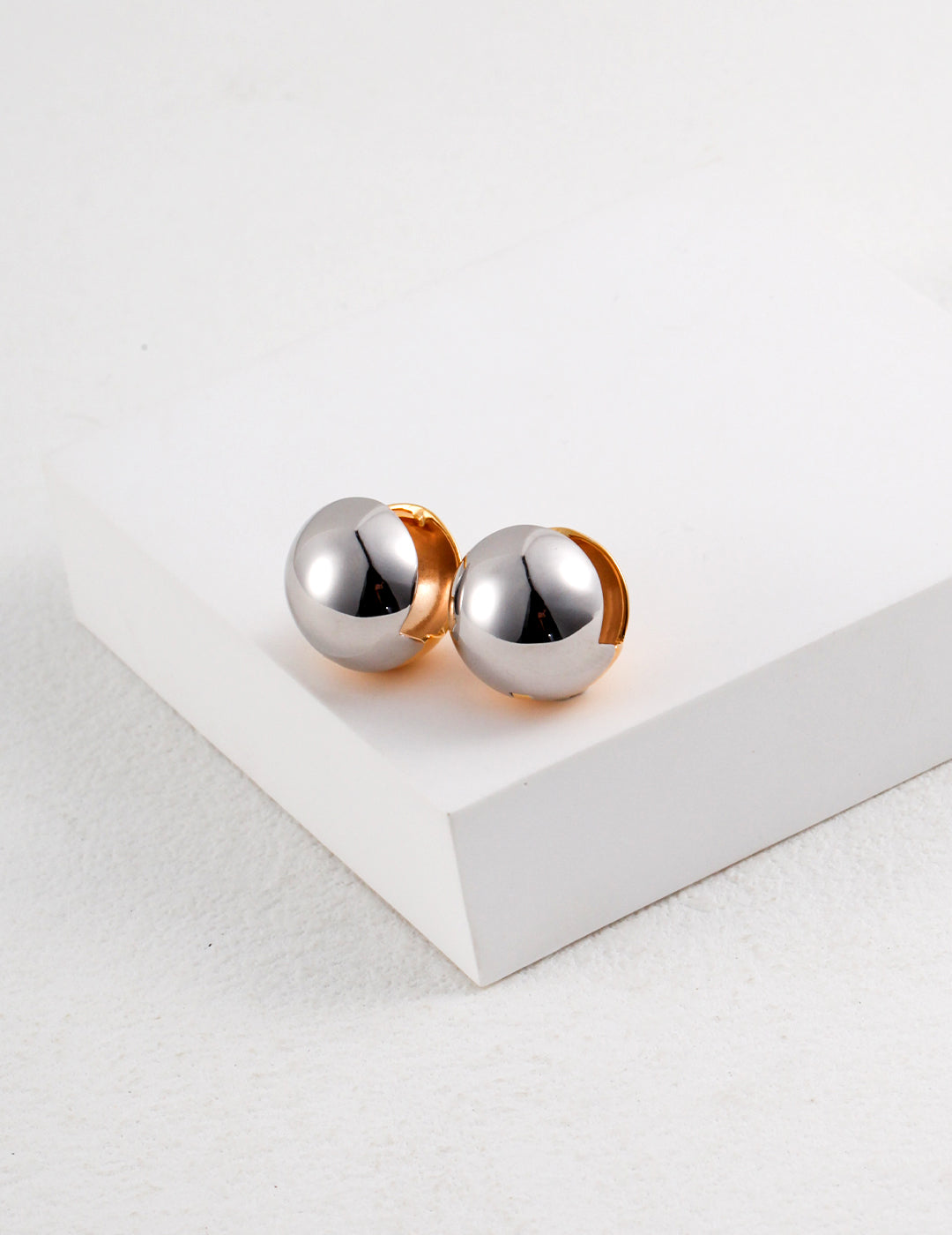 STERLING SILVER TWO TONE EARRINGS