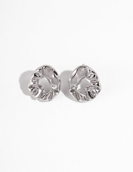 STERLING SILVER SCULPTURE STUD EARRINGS