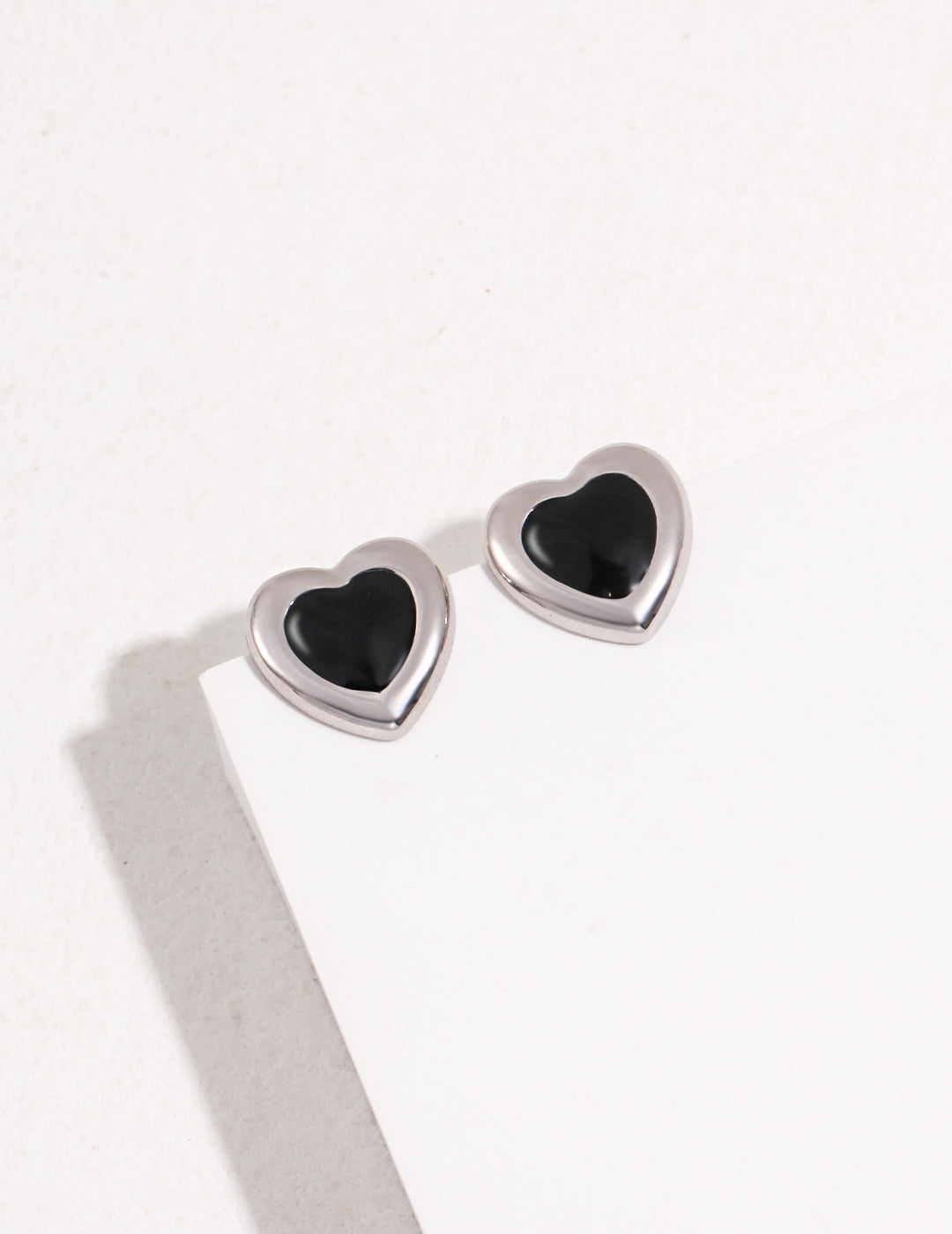 STERLING SILVER TWO TONE LOVE STUD EARRINGS