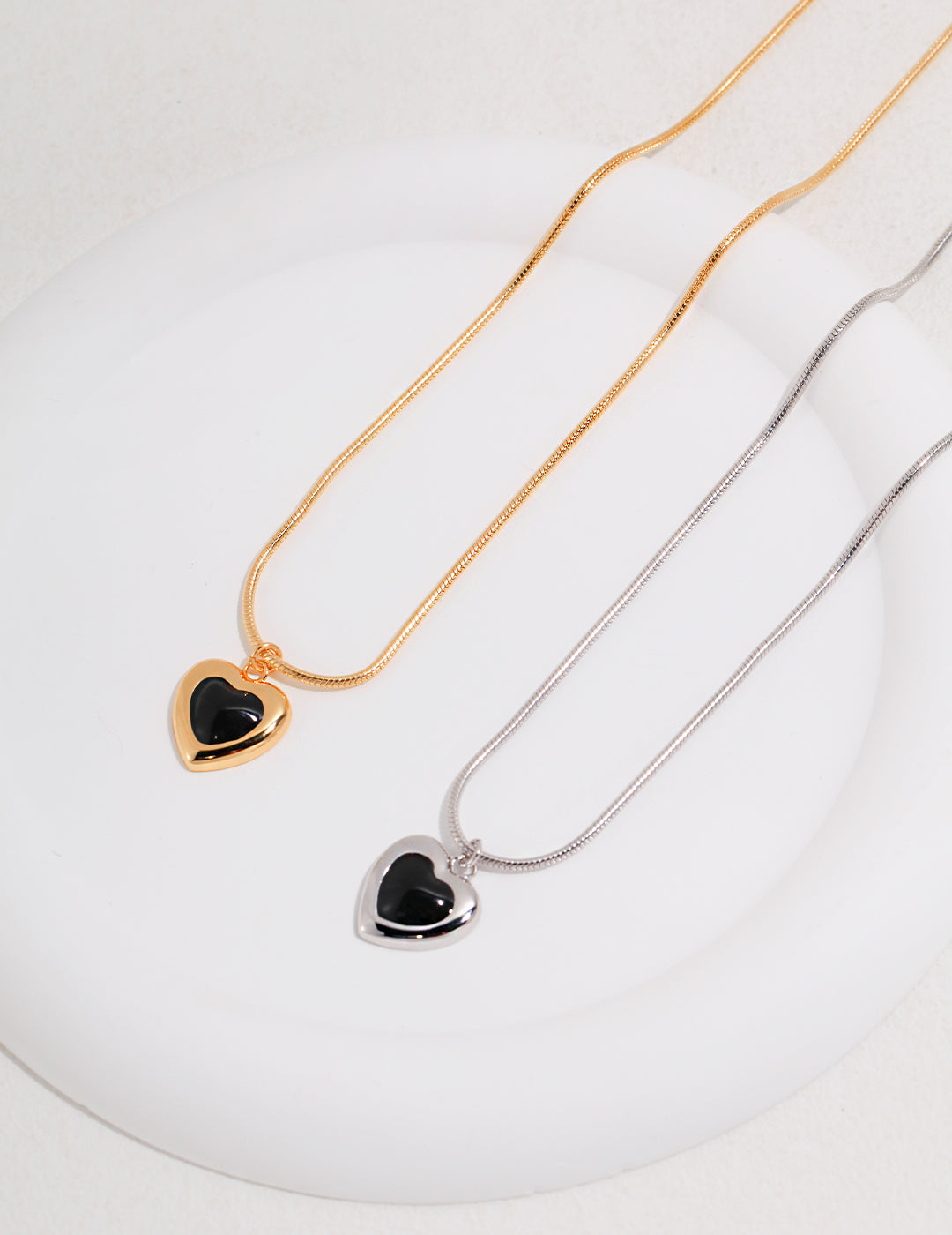 STERLING SILVER TWO TONE LOVE NECKLACE