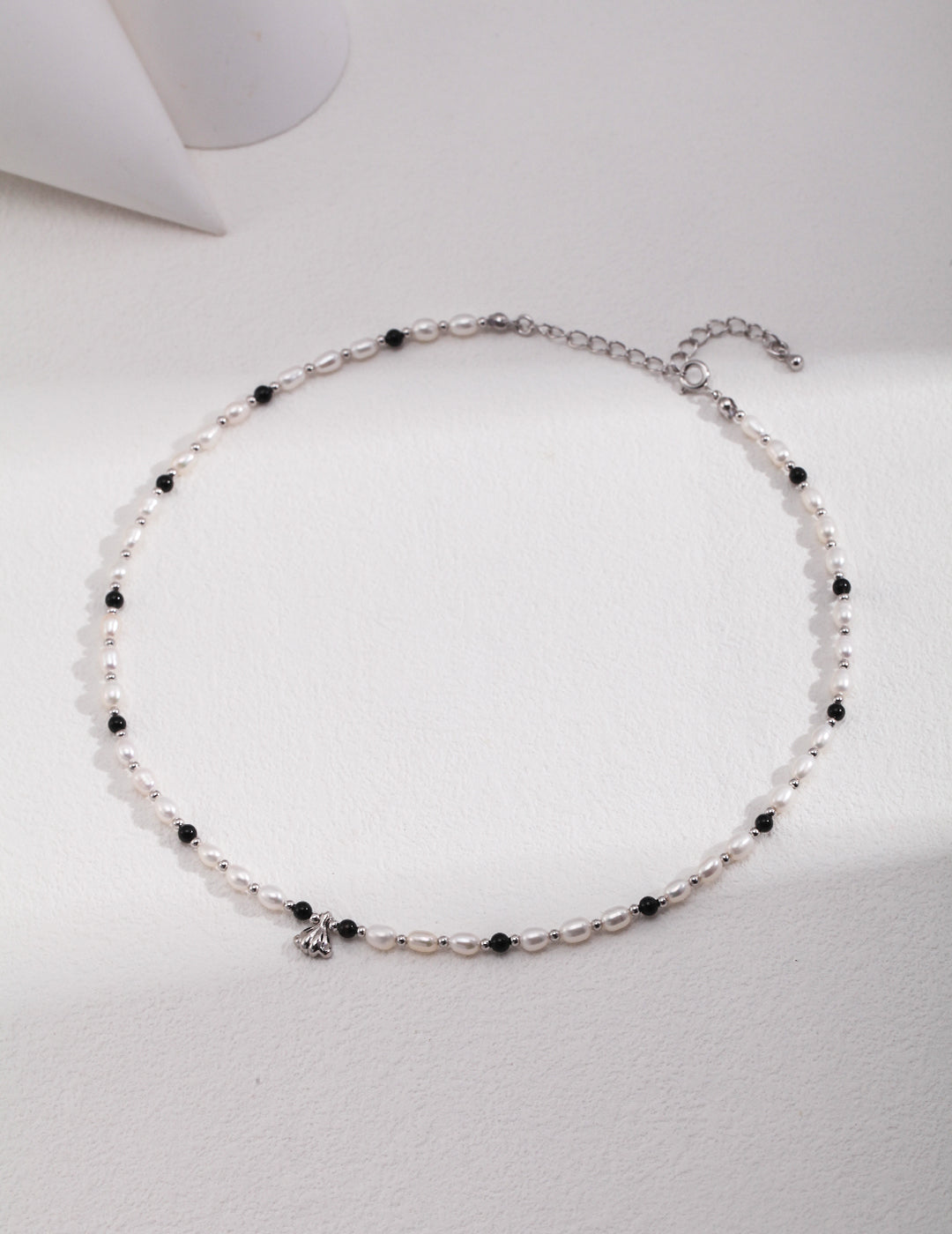 STERLING SILVER PEARL GEMSTONE STACKING NECKLACE