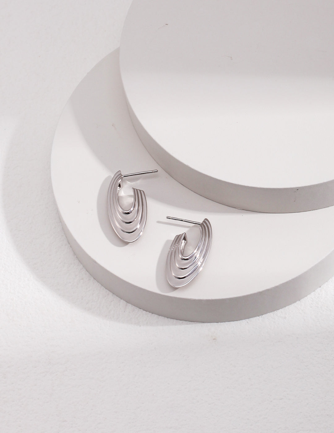 STERLING SILVER THREADED HOOP EARRINGS