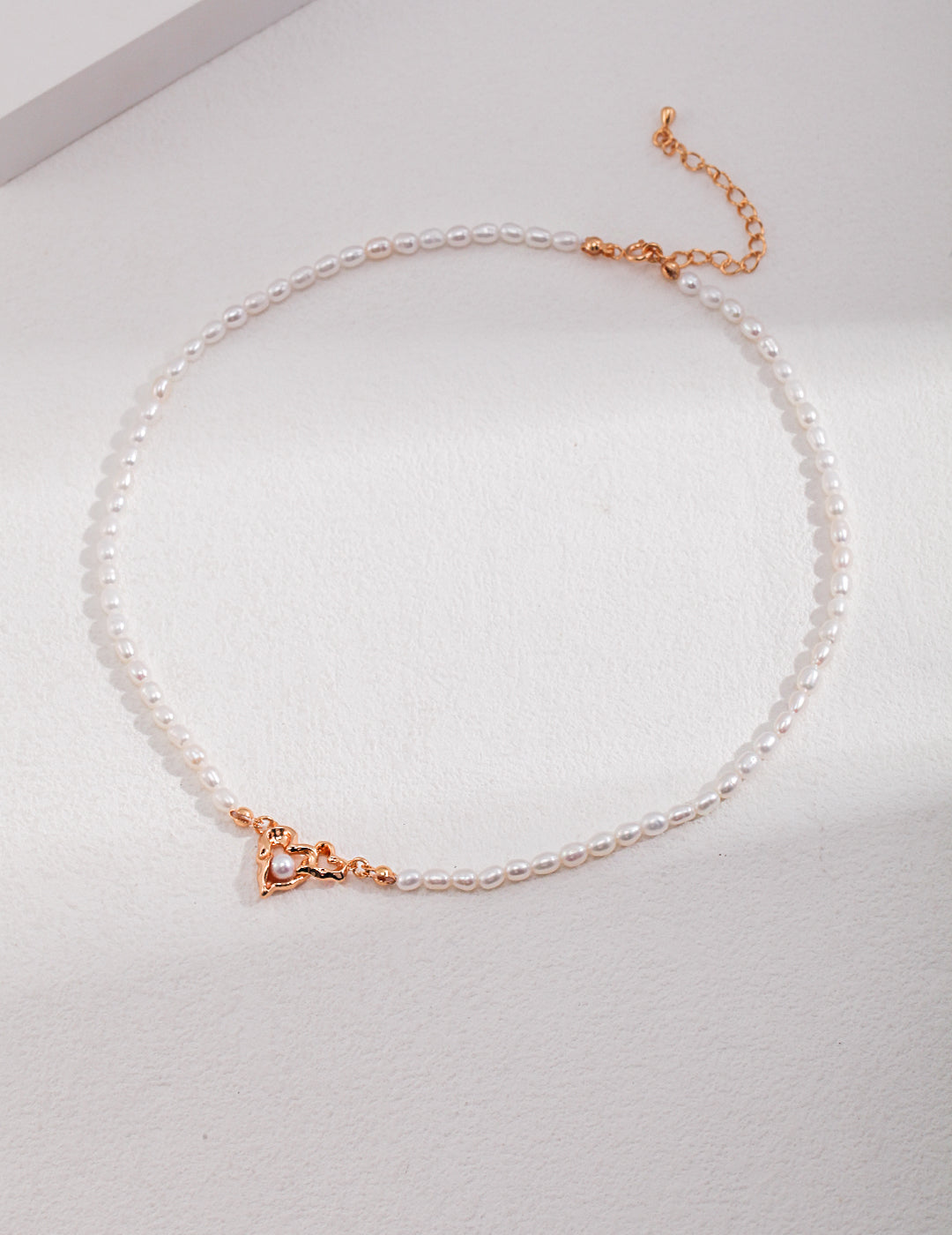 STERLING SILVER LOVE INTERTWINED NATURAL PEARL NECKLACE