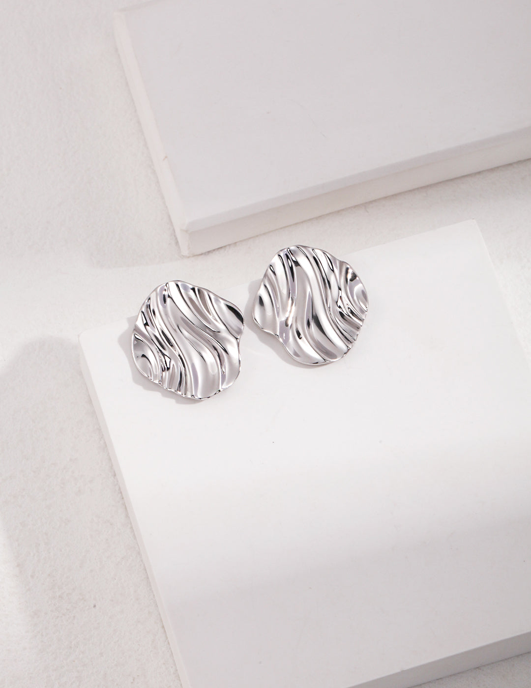 STERLING SILVER WATER RIPPLE EVERYDAY EARRINGS