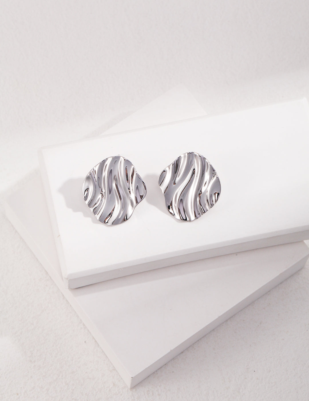 STERLING SILVER WATER RIPPLE EVERYDAY EARRINGS