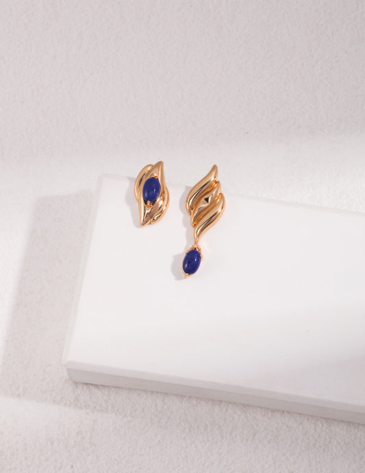 STERLING SILVER NATURAL LAPIS LAZULI AB EARRINGS