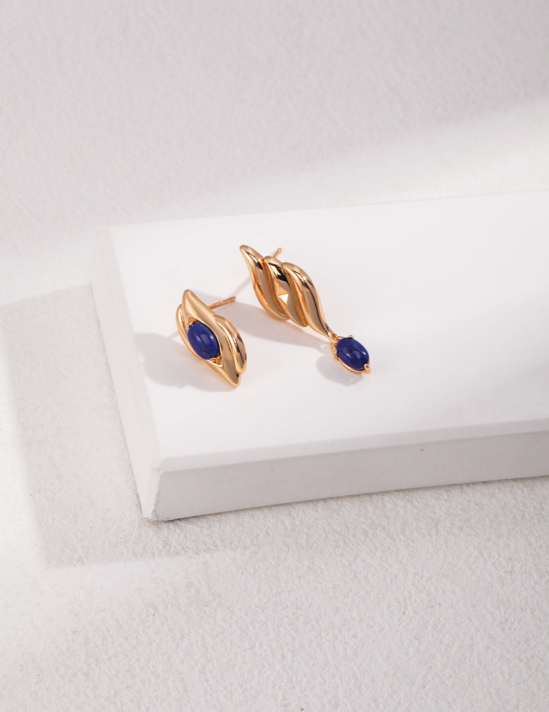 STERLING SILVER NATURAL LAPIS LAZULI AB EARRINGS