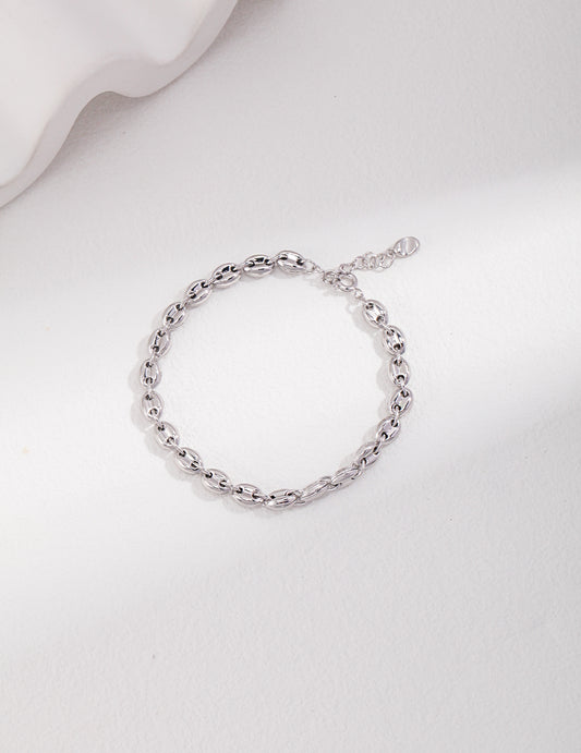 STERLING SILVER BEAN CHAIN BRACELET