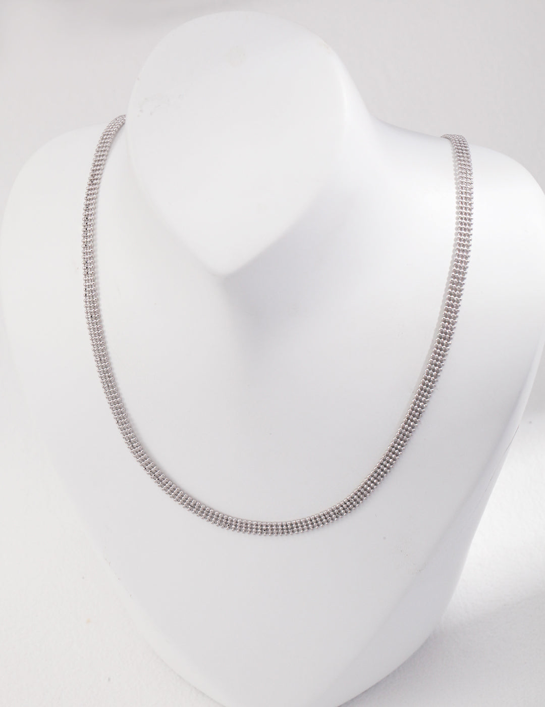 STERLING SILVER PETITE BEAD LACE NECKLACE