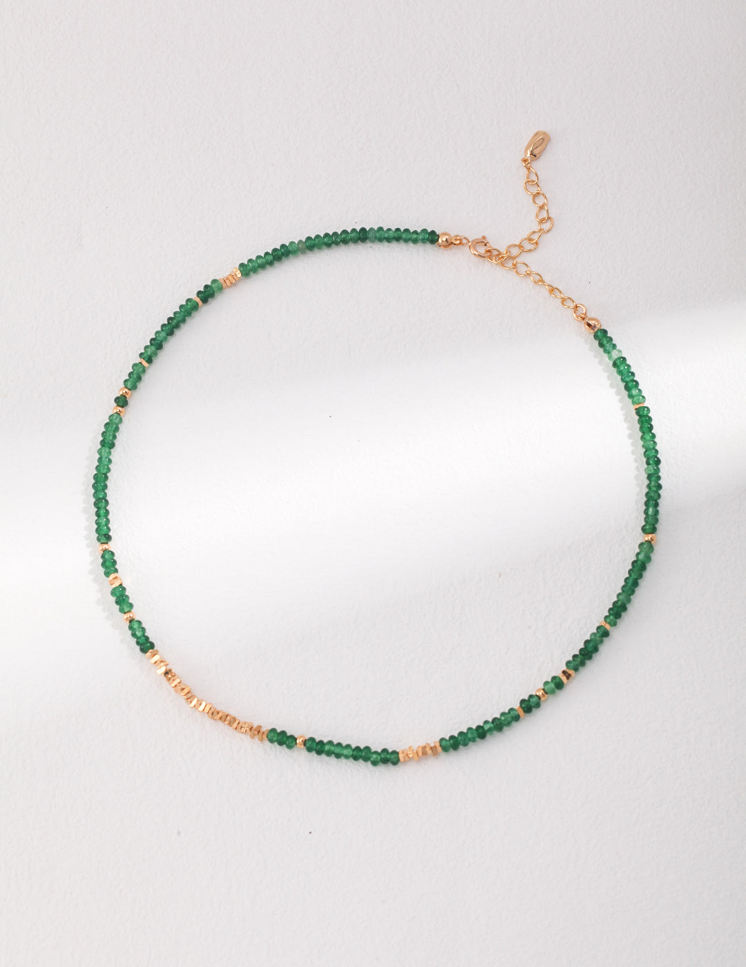 STERLING SILVER SILVER SYNTHETIC EMERALD NECKLACE