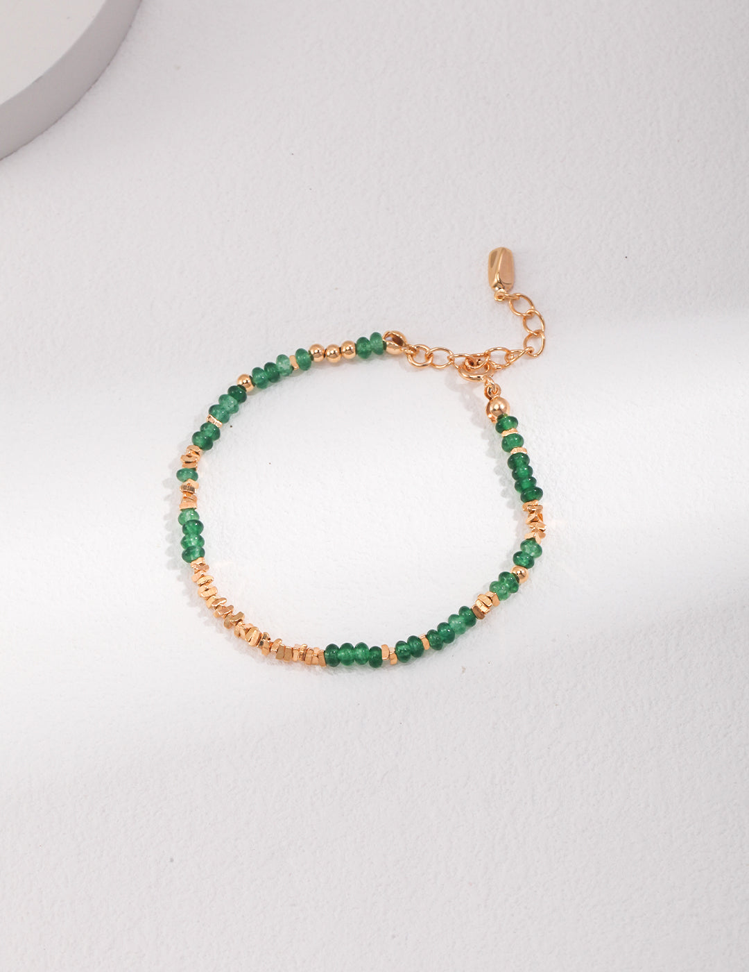 STERLING SILVER SILVER SYNTHETIC EMERALD BRACELET