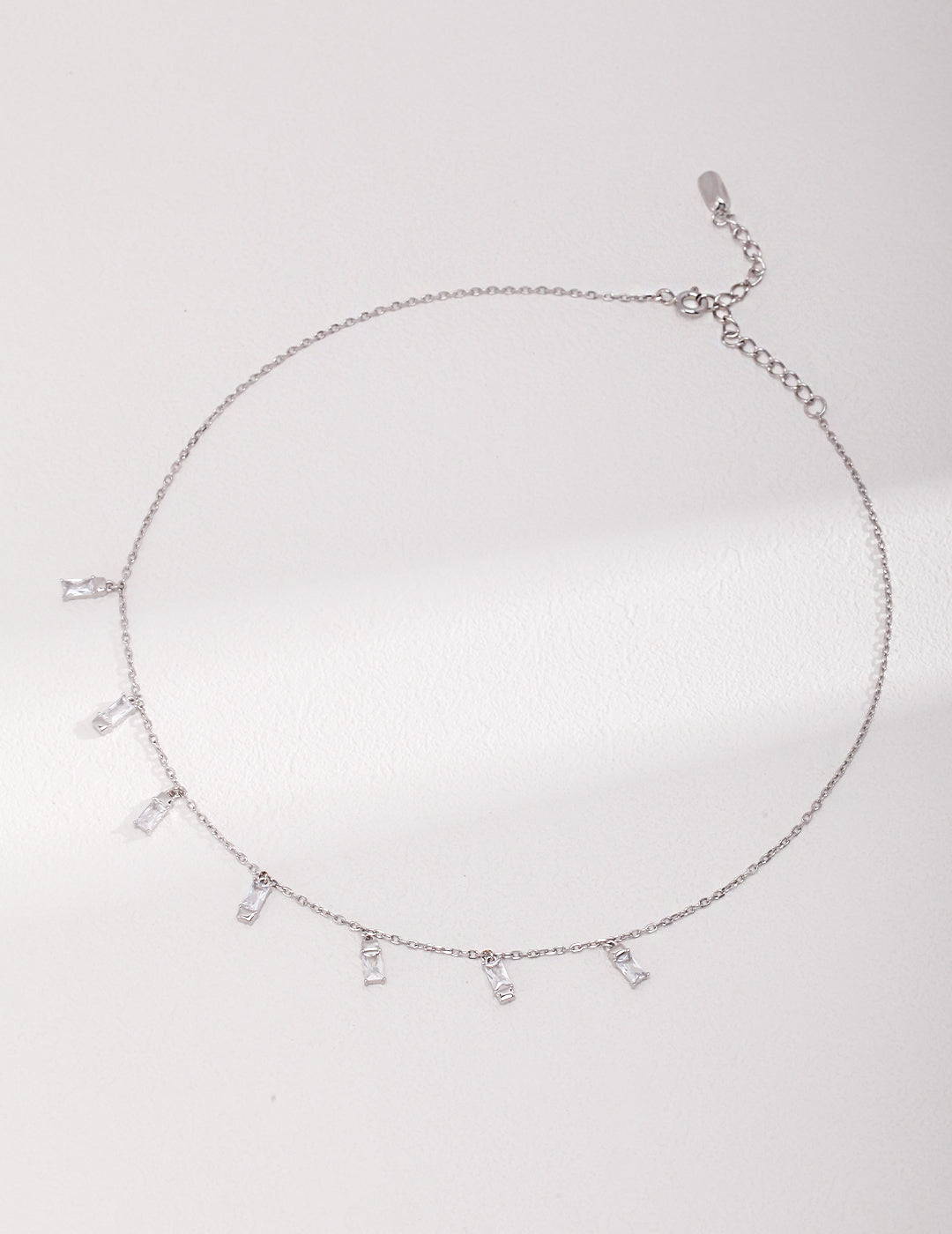 STERLING SILVER GYPSOPHILA ZIRCON NECKLACE