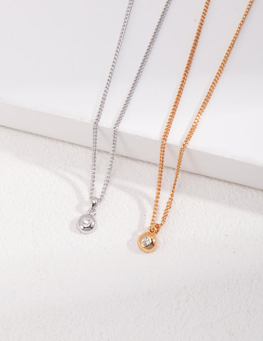 STERLING SILVER ZIRCON VERSATILE STACKING NECKLACE