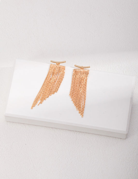 STERLING SILVER TASSEL STATEMENT EARRINGS - STUD CAN BE WORN ALONE