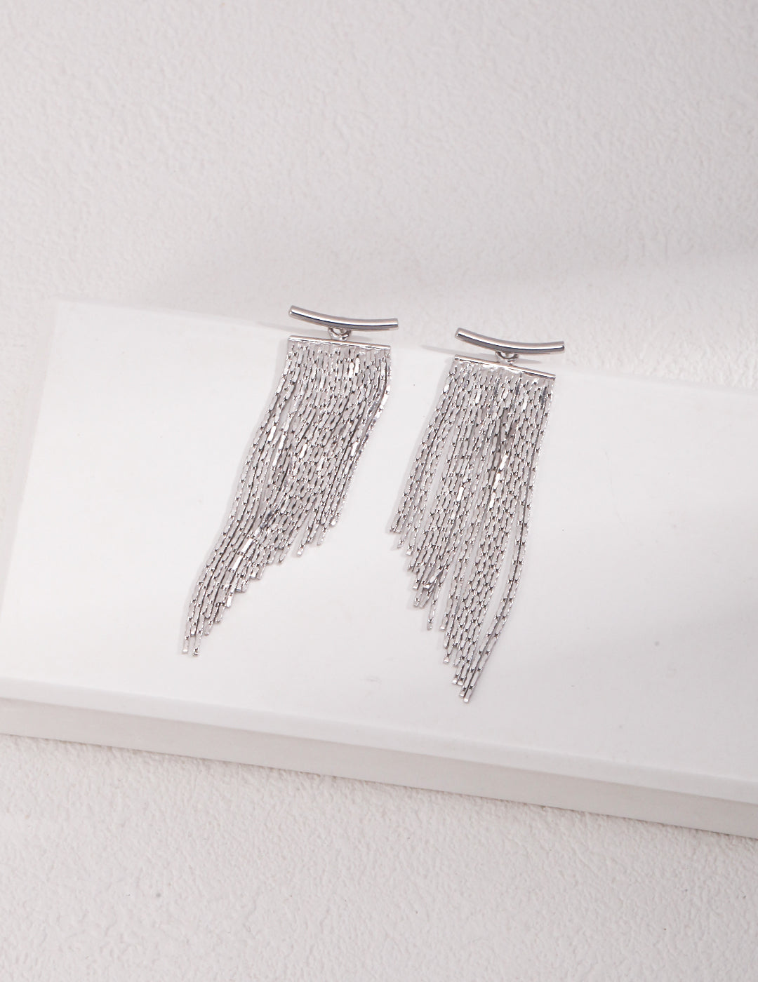 STERLING SILVER TASSEL STATEMENT EARRINGS - STUD CAN BE WORN ALONE