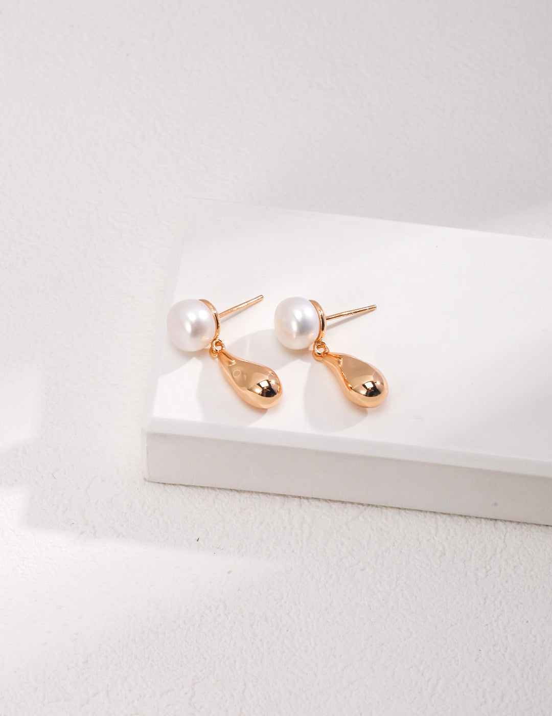 STERLING SILVER PEARL DROP STUD EARRINGS