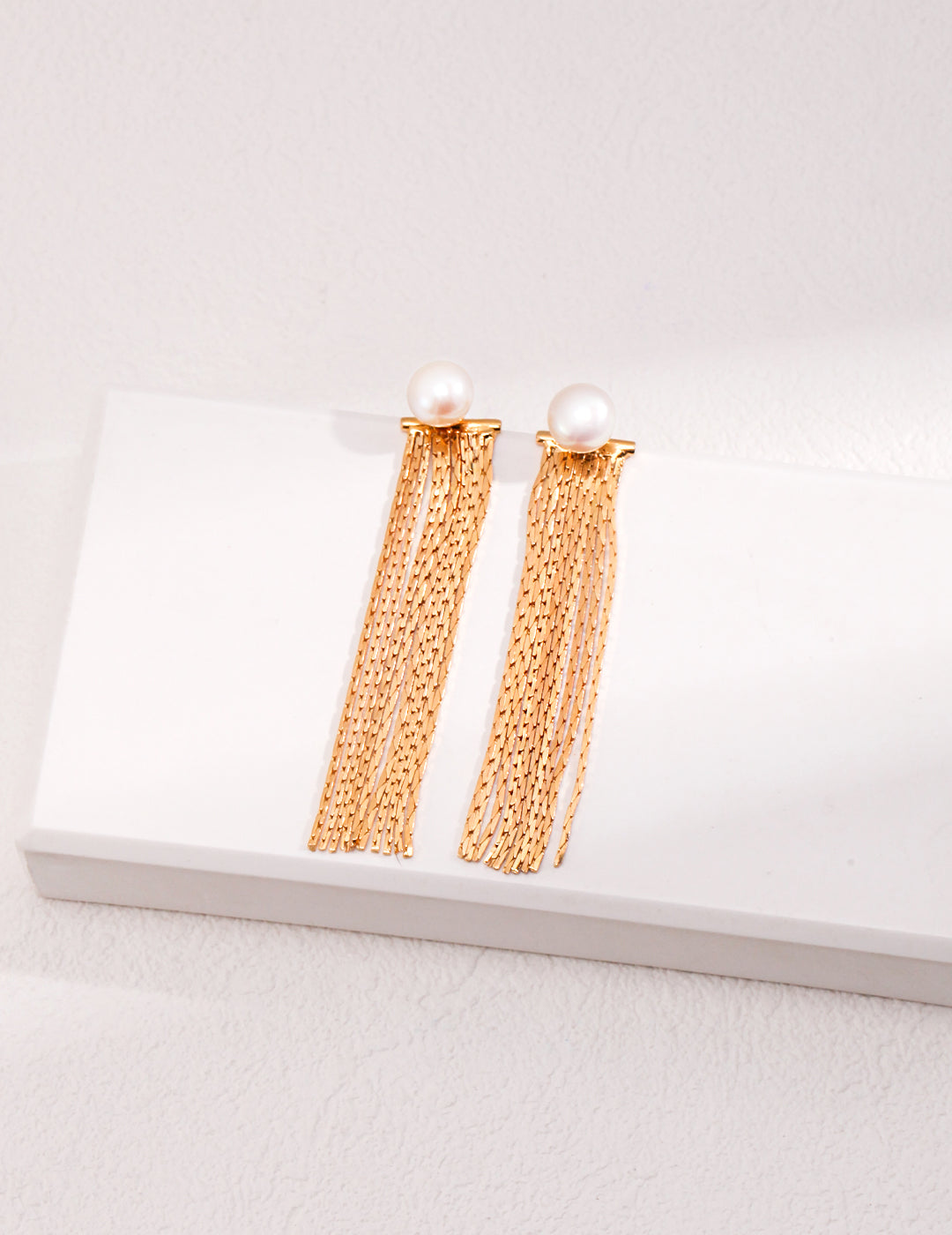 STERLING SILVER DUAL-PURPOSE TASSEL STYLE NATURAL PEARL EARRINGS - PEARLS CAN BE WORN ALONE