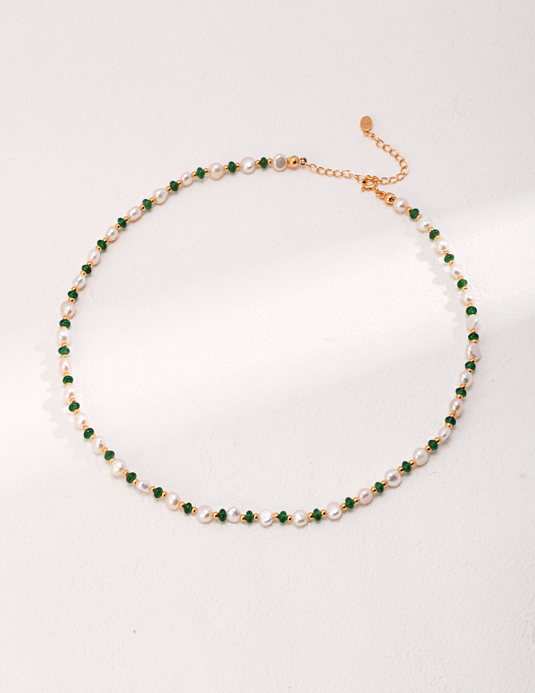 NATURAL PEARL SYNTHETIC EMERALD NECKLACE