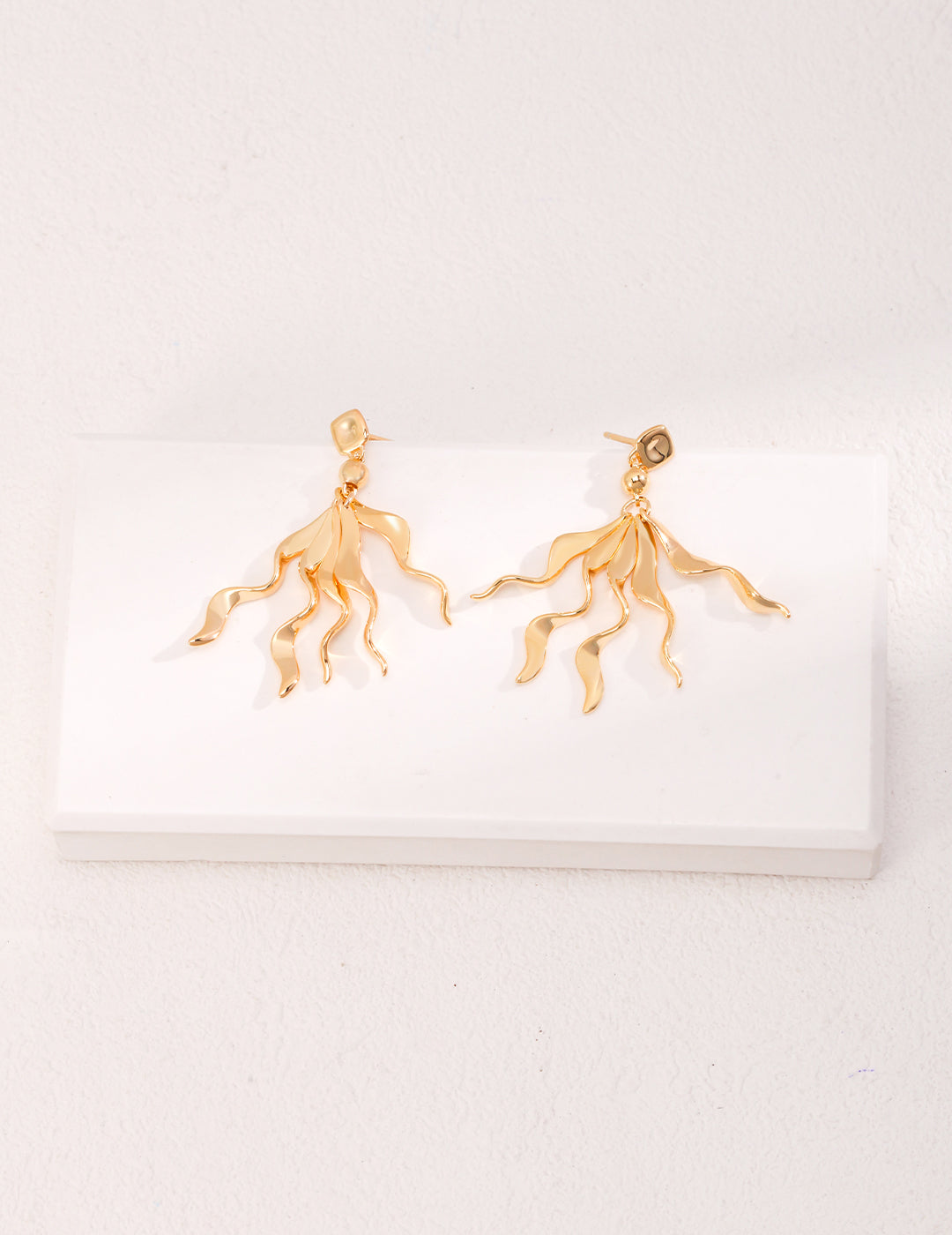 STERLING SILVER GOLD TRACK EARRINGS