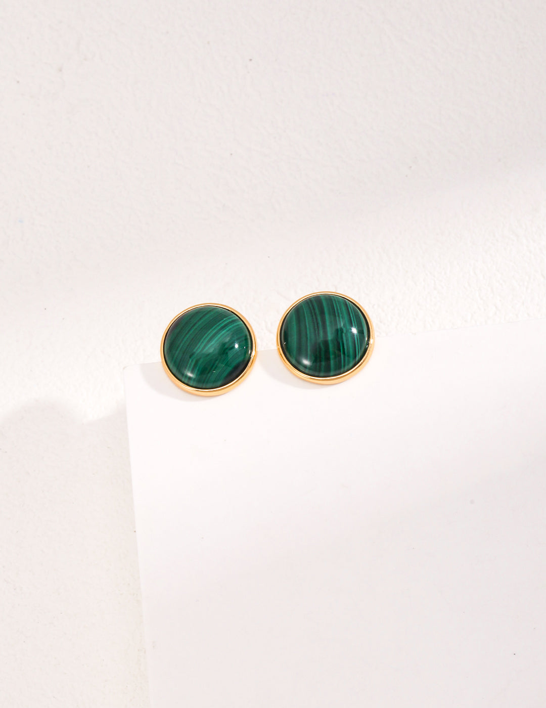 STERLING SILVER MALACHITE STUD EARRINGS