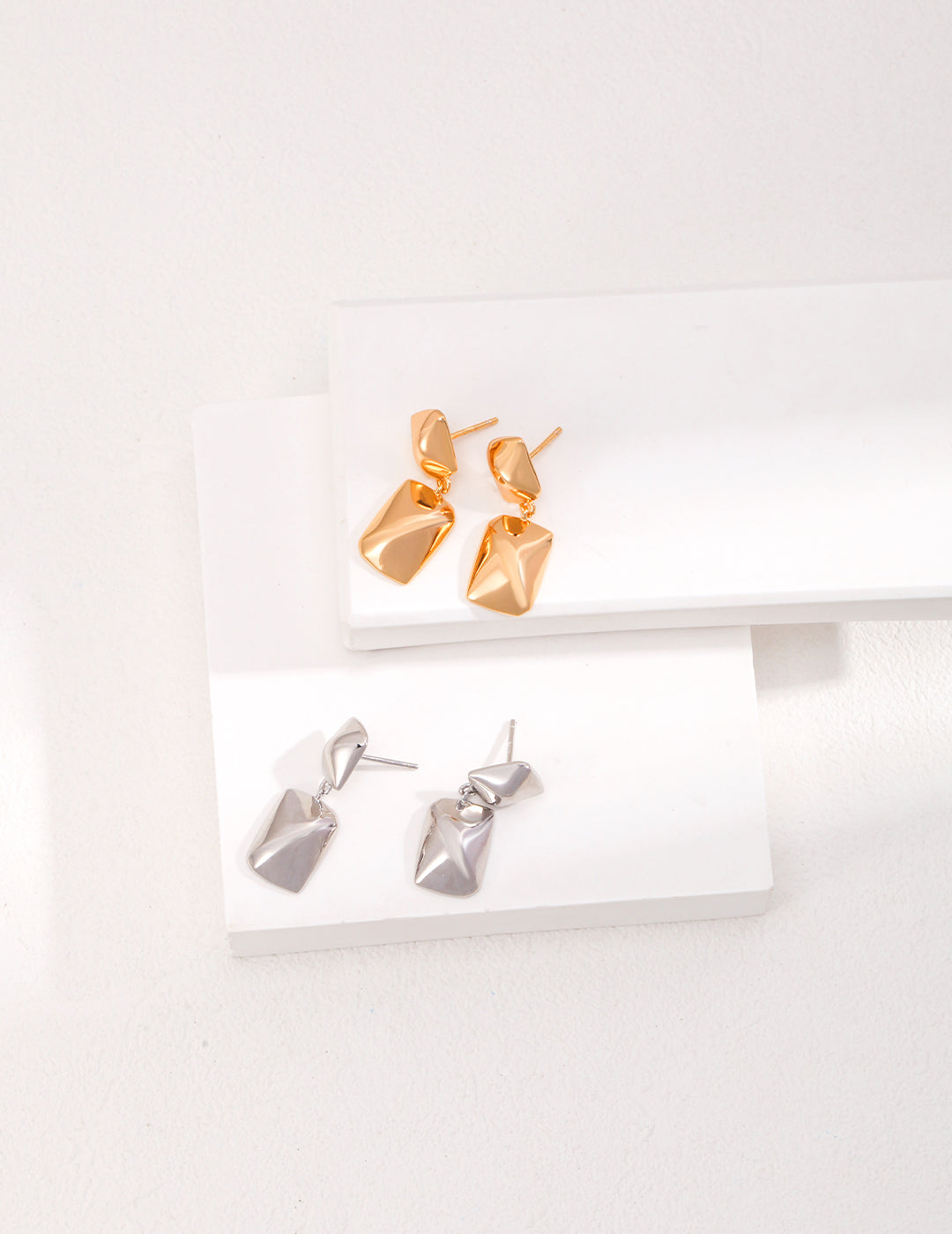 STERLING SILVER MINIMALIST RECTANGULAR EARRINGS