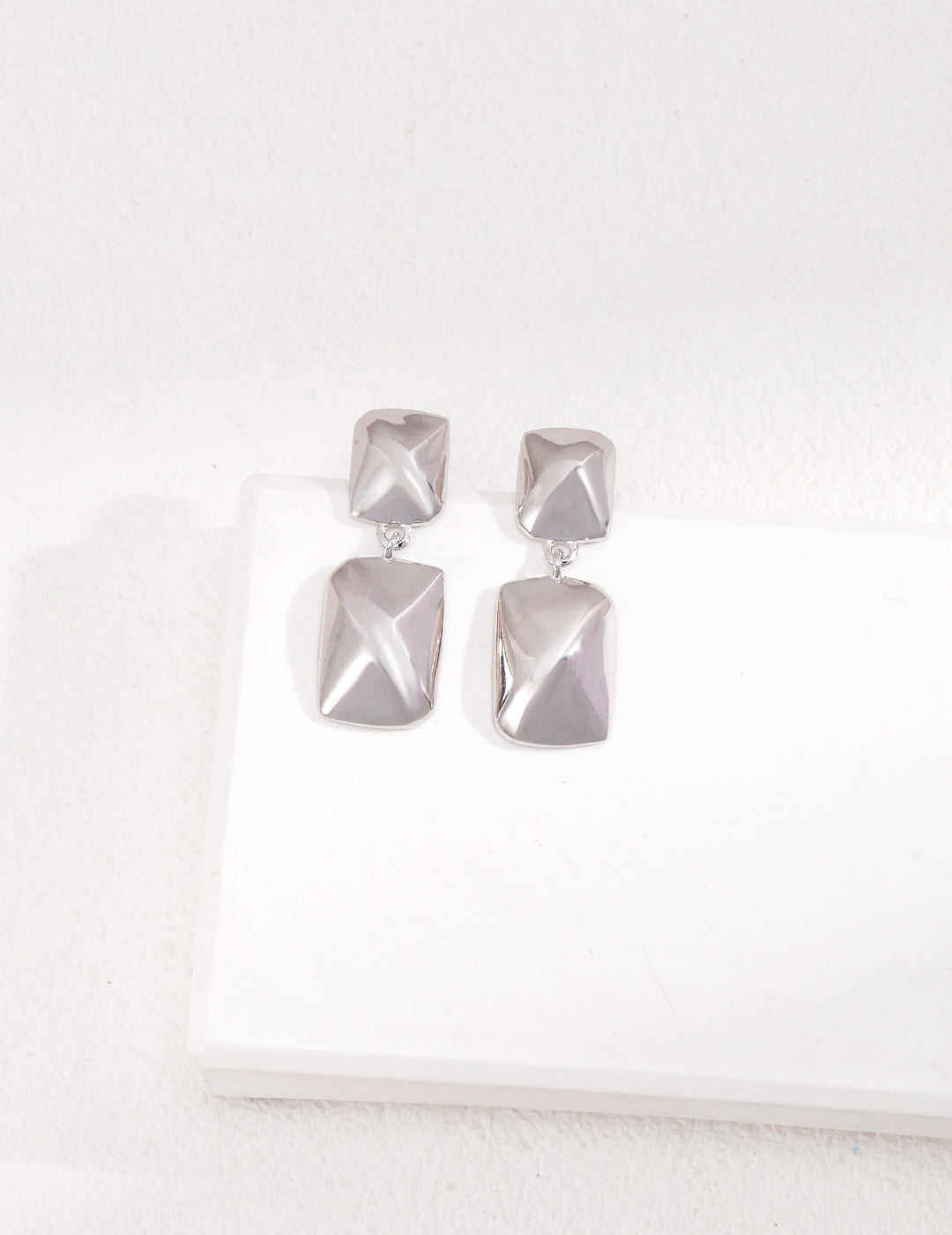 STERLING SILVER MINIMALIST RECTANGULAR EARRINGS