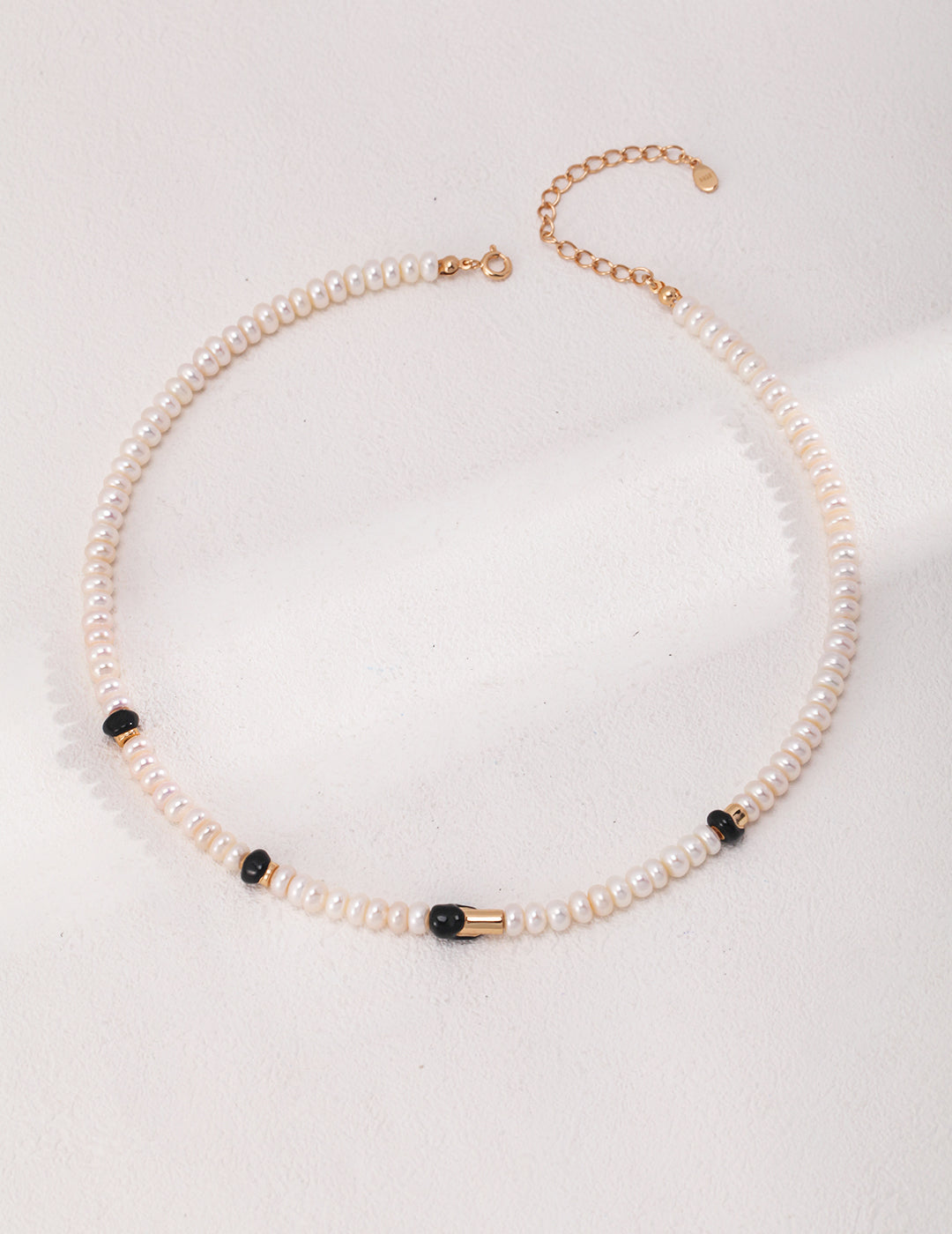 STERLING SILVER DRIP GLAZED PEARL COLLARBONE NECKLACE