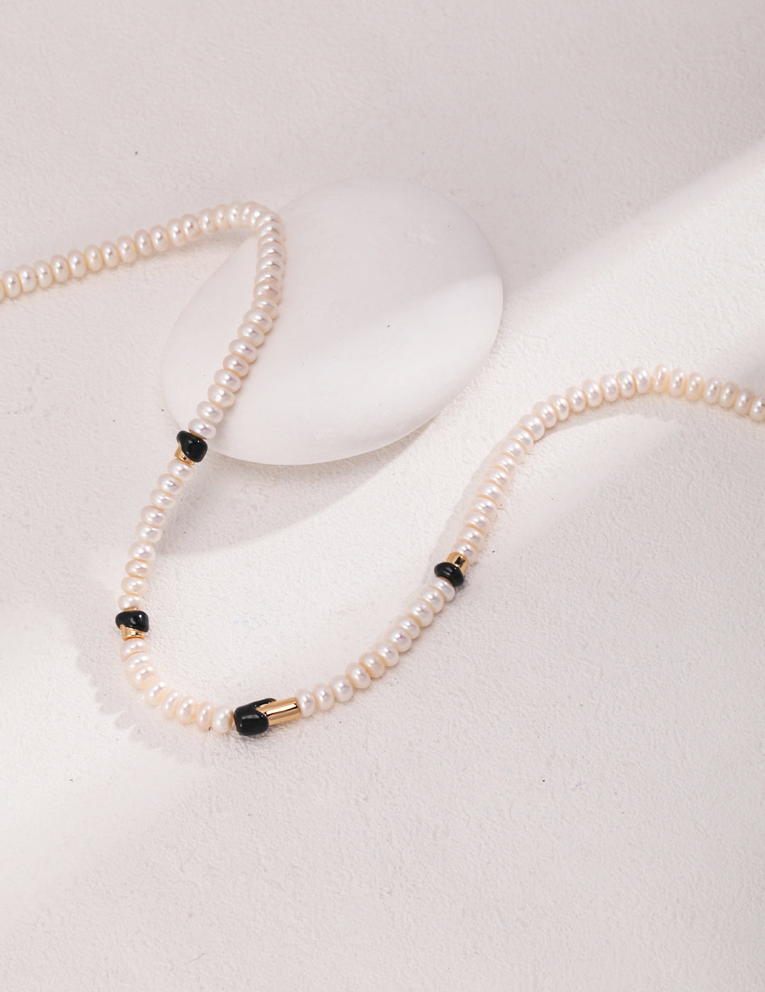 STERLING SILVER DRIP GLAZED PEARL COLLARBONE NECKLACE